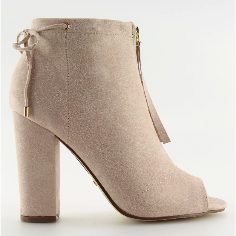Open Toe Boots Beige Nf-16