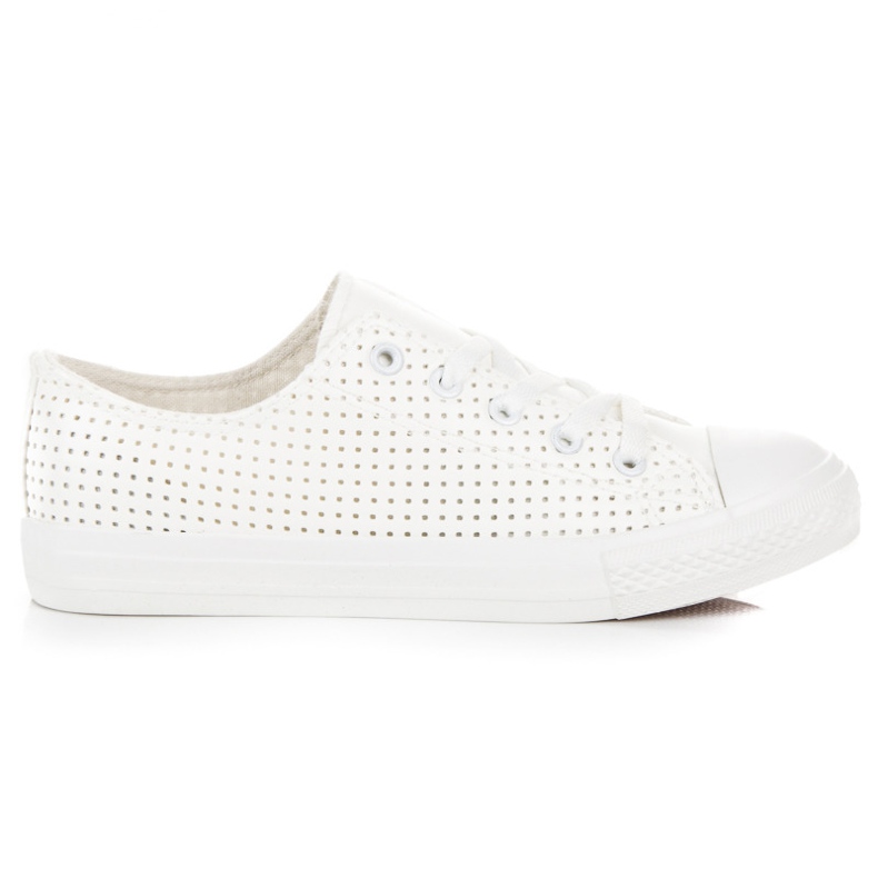 Kylie Harjakattoiset tennarit sidoksissa valkoinen