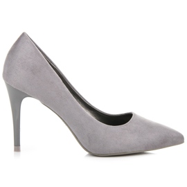 Harmaa mokkanahkakorkokengät Harmaa mokkanahkakorkokengät