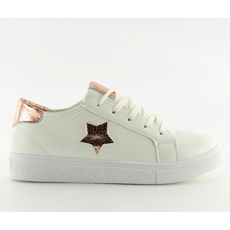 Valkoiset naisten tennarit 343-Y kultaa keltainen valkoinen