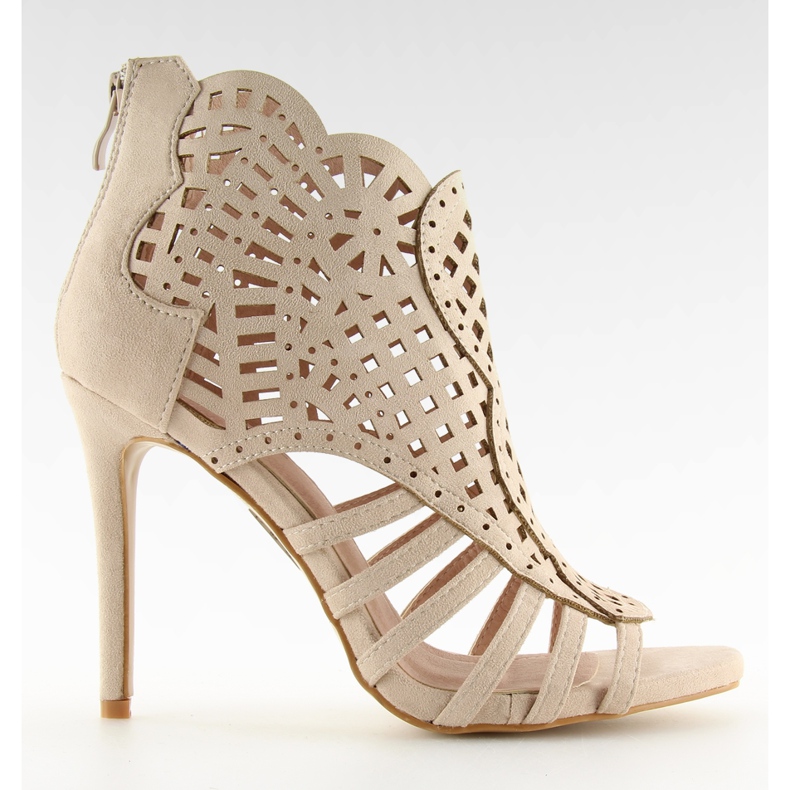 Avokärkikengät avokärkiset saappaat M286 Beige