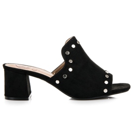 Kylie Mokkanahkaiset tossut tolppassa musta