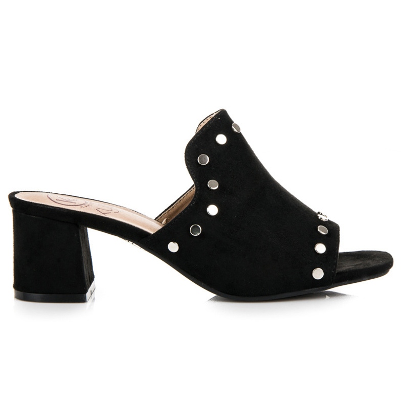 Kylie Mokkanahkaiset tossut tolppassa musta