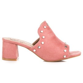 Kylie Mokkanahkaiset tossut tolppassa vaaleanpunainen