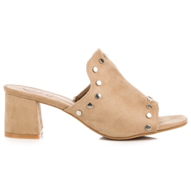 Kylie Mokkanahkaiset tossut tolppassa ruskea