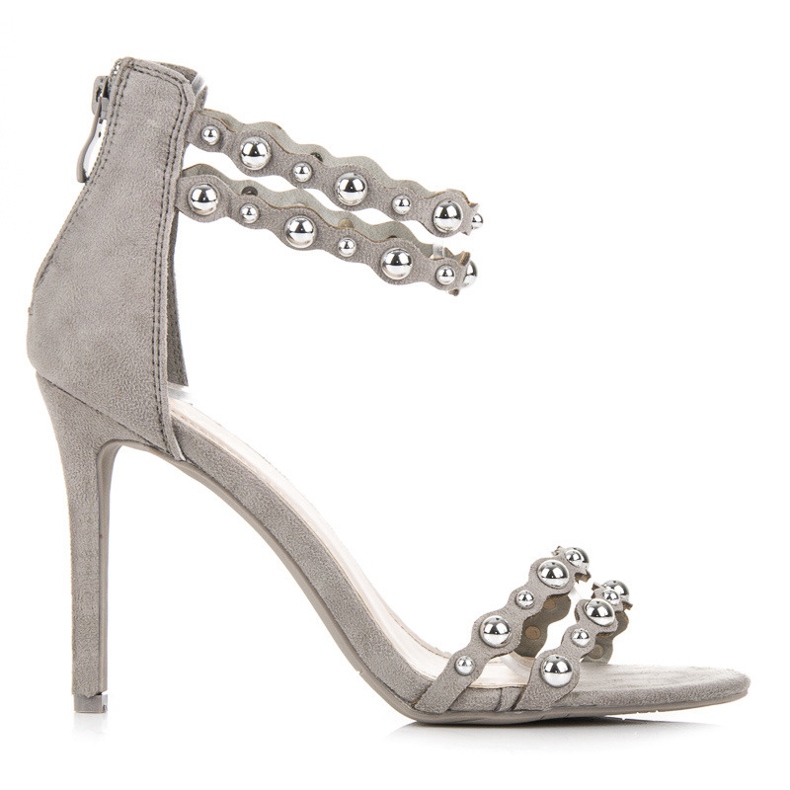 Vinceza Harmaat sandaalit koristeilla