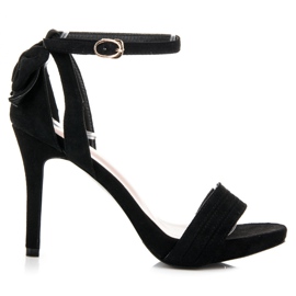 Vinceza Mokkanahkaiset sandaalit jousella musta