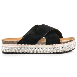 Seastar Mokkanahkaiset tossut alustalla musta