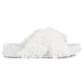 Tyylikkäät turkistossut valkoinen