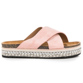 Seastar Mokkanahkaiset tossut alustalla vaaleanpunainen