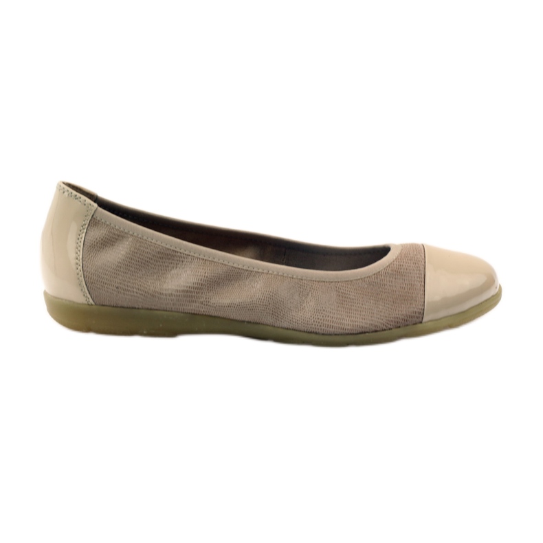 Naisten Caprice ballerinat 22152 nahkaa beige