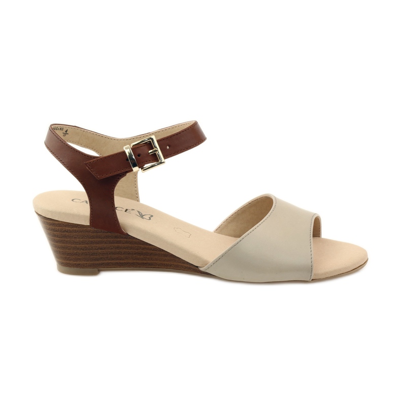 Caprice naisten kengät nahkasandaalit 28213 ruskea