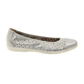 Caprice naisten kengät ballerinas 22151 nahka harmaa