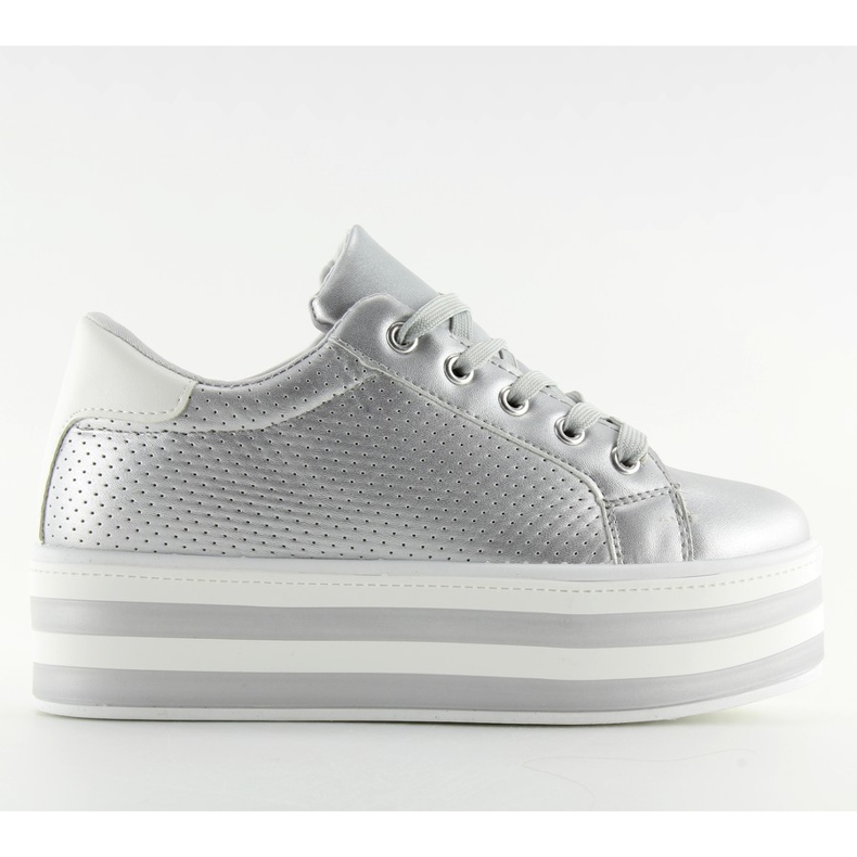 Hopeiset NB183P Hopeiset lenkkarit korkealla pohjalla harmaa