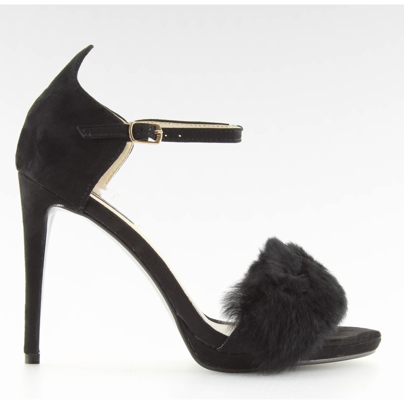 Sandaalit mustavalkoisella mustalla L6120 musta