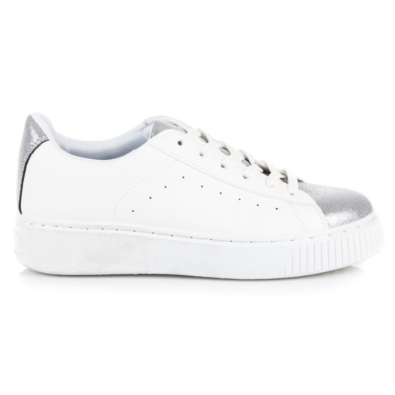 Snakeprintti sidotut tennarit valkoinen