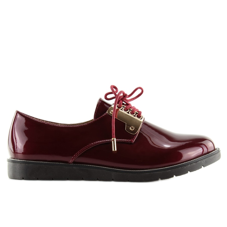 Lace-up Moccasins Burgundy Wh-1H184 punainen