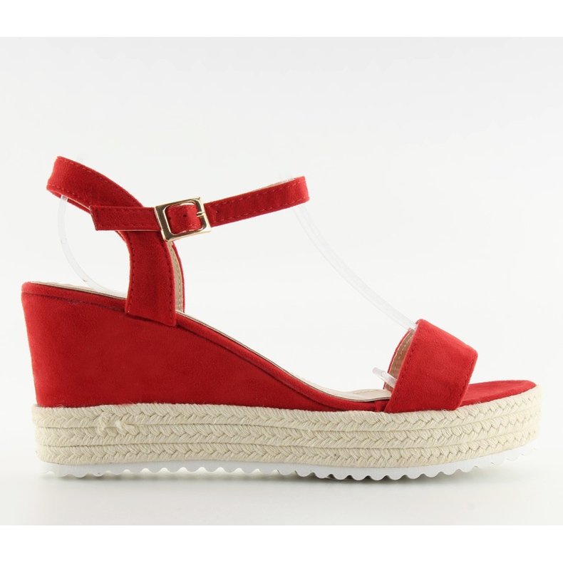 Punaiset kiila sandaalit espadrillit R120P Red punainen Punaiset kiila sandaalit espadrillit R120P Red punainen