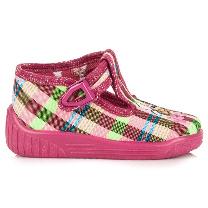 RAWEKS ruudullinen tossut vaaleanpunainen