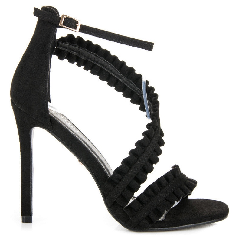 Seastar Korkokengät sandaalit röyhelöllä musta