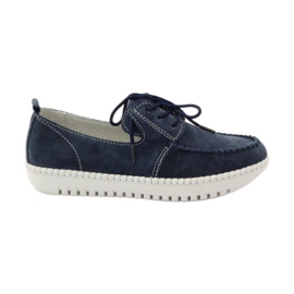 Nahkaiset Creepers-kengät Filippo 020 tummansininen