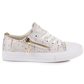 Kiiltävät lasten lenkkarit harmaa