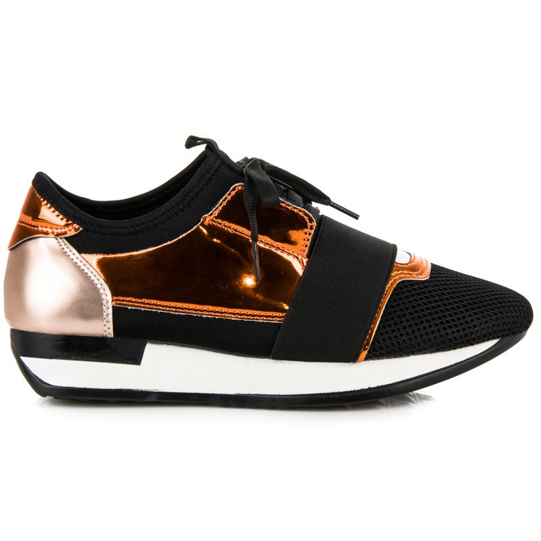 Muodikkaat urheilujalkineet musta keltainen