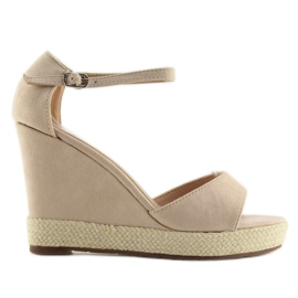 Wedge sandaalit beige beige espadrillit