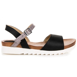 Mokkanahkaiset vinceza-sandaalit musta