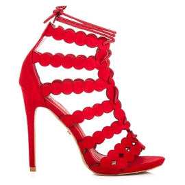 Seastar Sidotut sandaalit tikka-korkolla punainen Seastar Sidotut sandaalit tikka-korkolla punainen