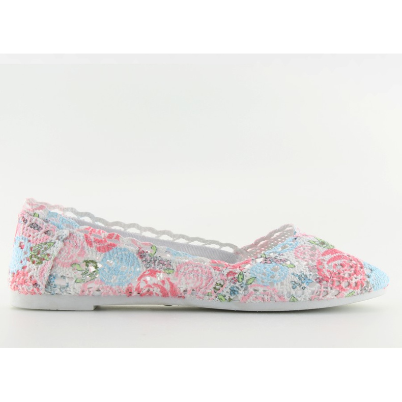 Pitsiballerinat JX60P L.BLUE valkoinen