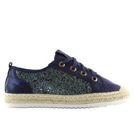 Tummansiniset nauhoitettuja espadrilleja lenkkarit B-140 DK.BLUE tummansininen