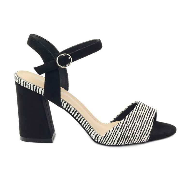 Sandaalit Sergio Leone 820 -tolppassa raidoilla valkoinen musta