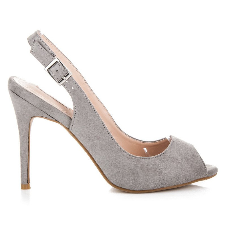 Bestelle Mokkanahkasandaalit korkokengissä harmaa