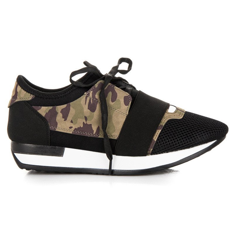 Slip-on urheilukengät musta ruskea vihreä