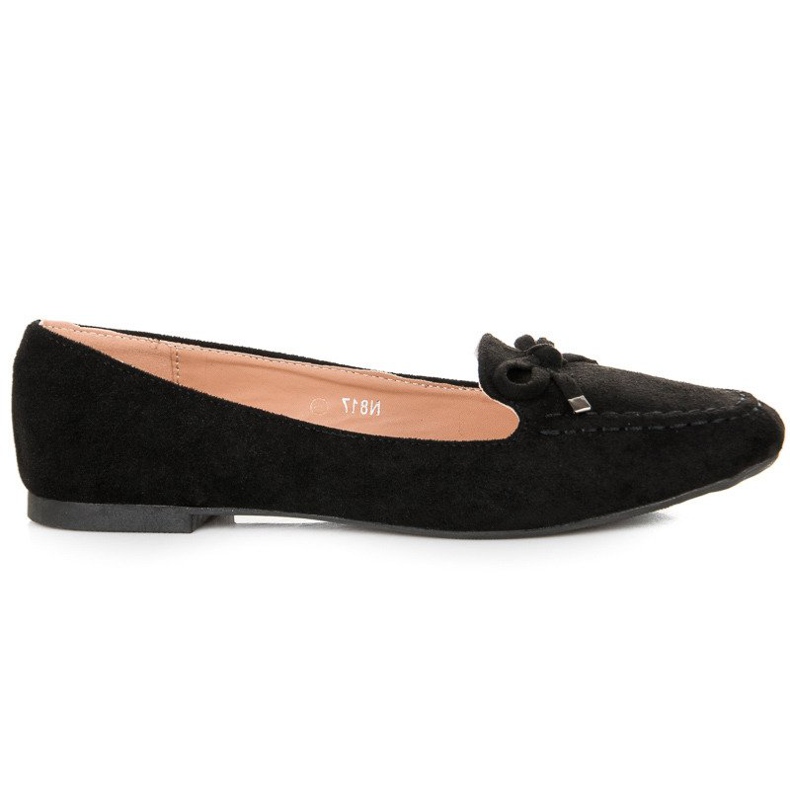 Small Swan Suede Loafers rusetilla musta
