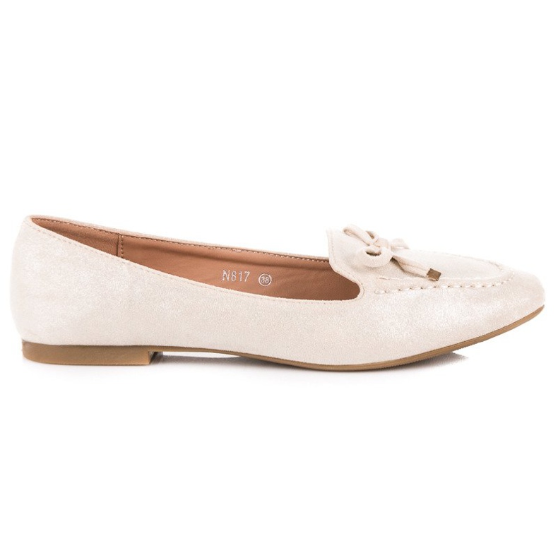 Small Swan Suede Loafers rusetilla beige