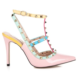 Vices Värikkäät sandaalit korkokengissä vaaleanpunainen