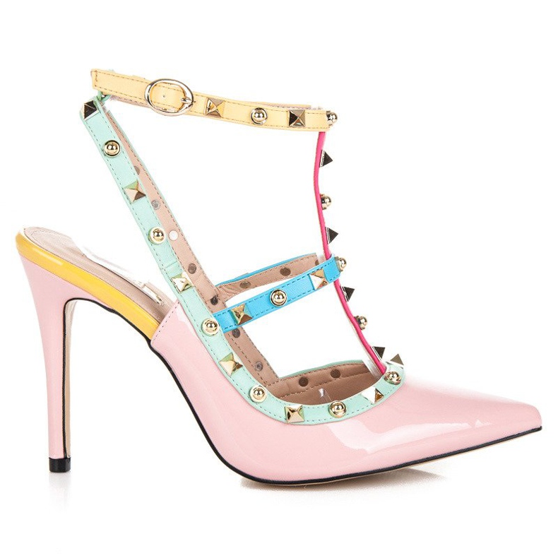 Vices Värikkäät sandaalit korkokengissä vaaleanpunainen