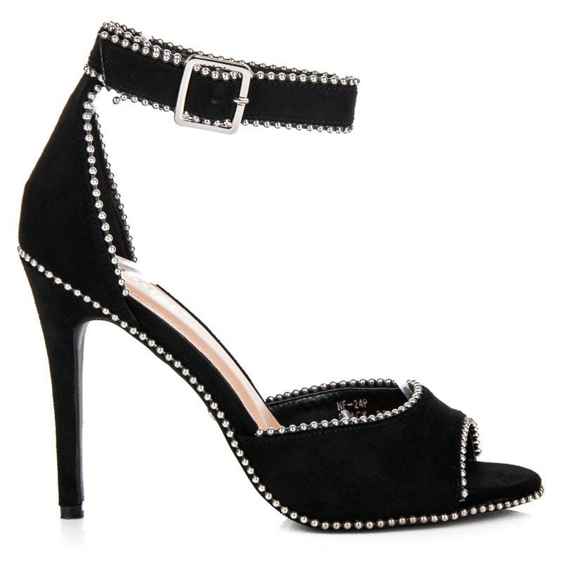 Seastar Mokkanahkasandaalit korkokengissä musta