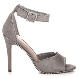 Seastar Mokkanahkasandaalit korkokengissä harmaa