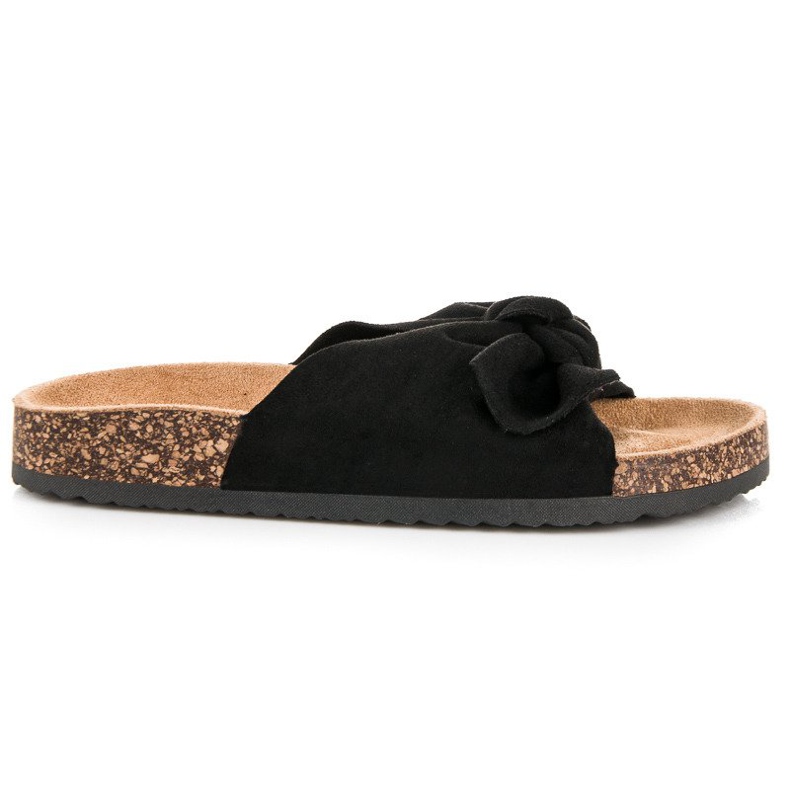 Queen Vivi Mokkanahkaiset tossut rusetilla musta