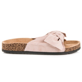 Queen Vivi Mokkanahkaiset tossut rusetilla ruskea