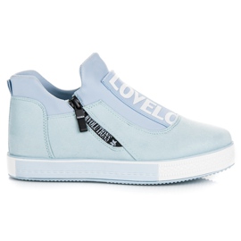 Ideal Shoes Siniset mokkanahkaiset tennarit sininen