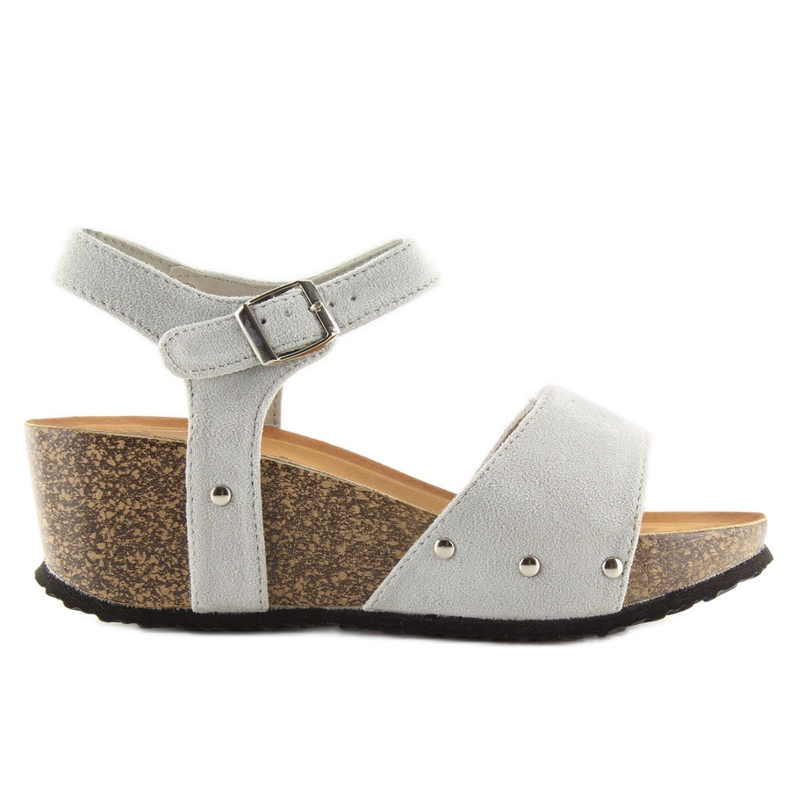 Harmaa Harmaa sandaalit korkkipohjassa Harmaa Harmaa sandaalit korkkipohjassa