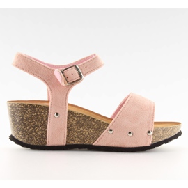 Korkkipohjassa vaaleanpunaiset sandaalit vaaleanpunainen Korkkipohjassa vaaleanpunaiset sandaalit vaaleanpunainen