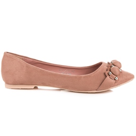 Ideal Shoes Tyylikkäät vaaleanpunaiset ballerinat vaaleanpunainen