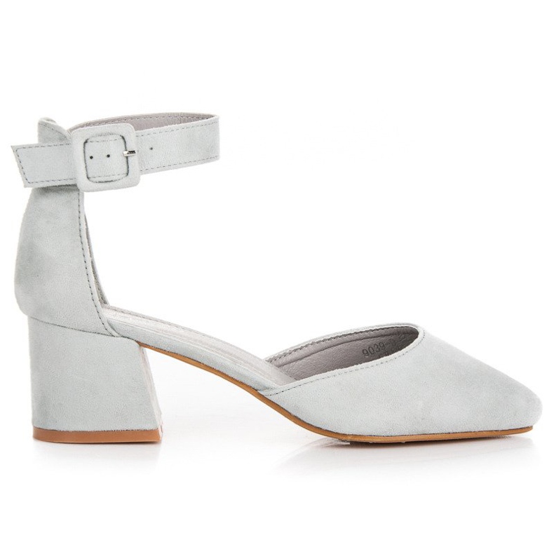 Matalakorkoiset mokkanahkasandaalit harmaa