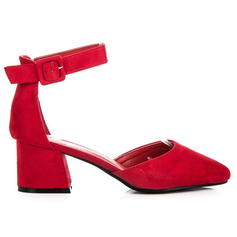 Matalakorkoiset mokkanahkasandaalit punainen