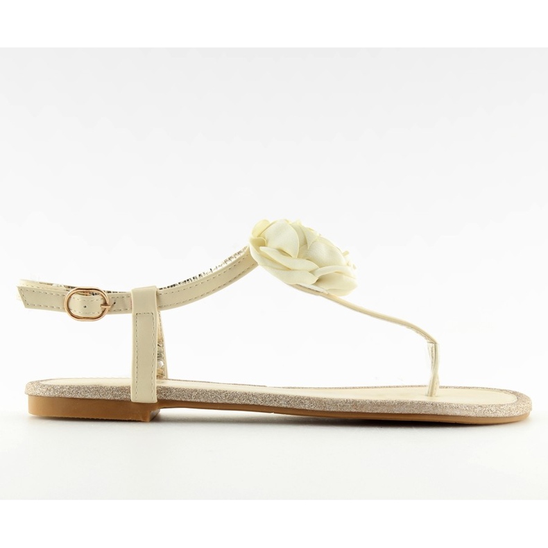 Sandaalit flip-flops beige kukka T314P Beige